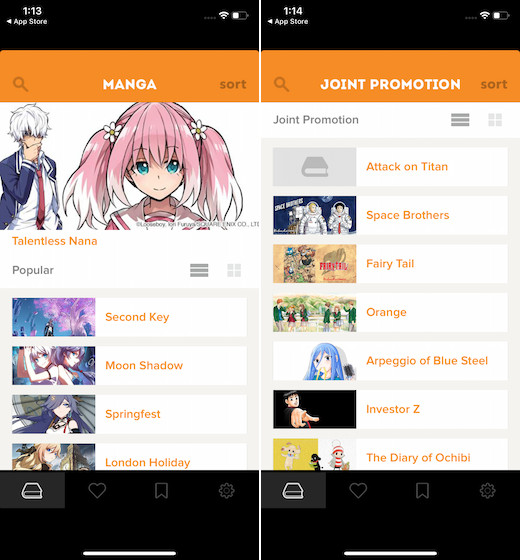 Android för iPhone 2 för Android 10 Manga Uygulamaları