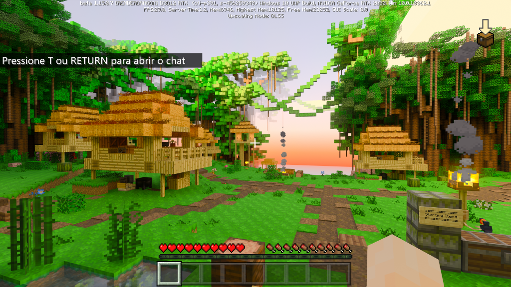 Thế giới rừng Minecraft RTX