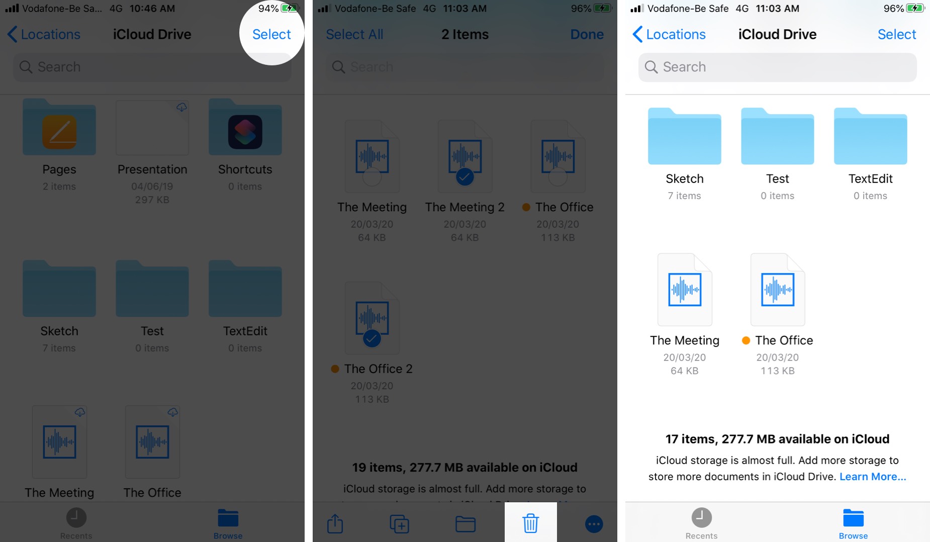 İPhone'daki iOS 13 Dosya Uygulamasındaki Bazı Dosyaları Silme