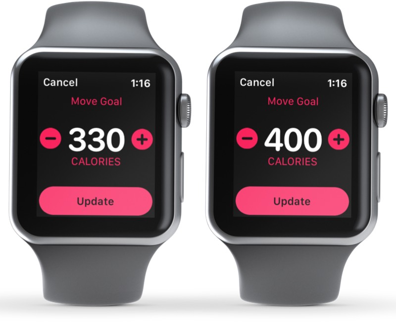 Изменить цели мероприятия на: Apple Watch