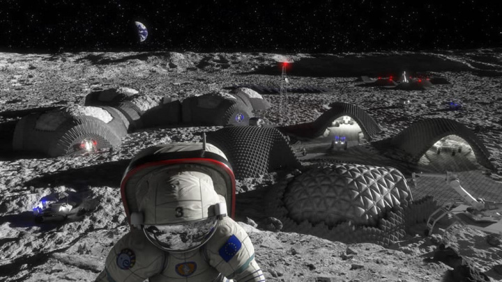 Gambar angkasawan di dasar Luna yang akan menggunakan air kencingnya untuk membina