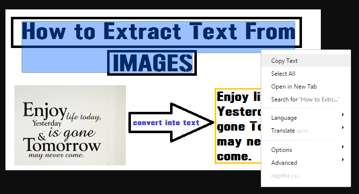 Klik kanan dan pilih 'Salin Text'