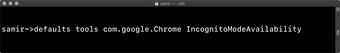 Buang arahan terminal Chrome Mac Diurus Oleh Organisasi 5
