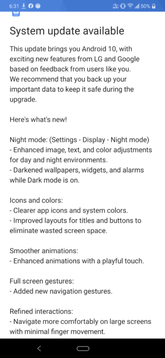 LG G8X ThinQ màn hình kép Sprint Android 10 1 nhận được bản cập nhật