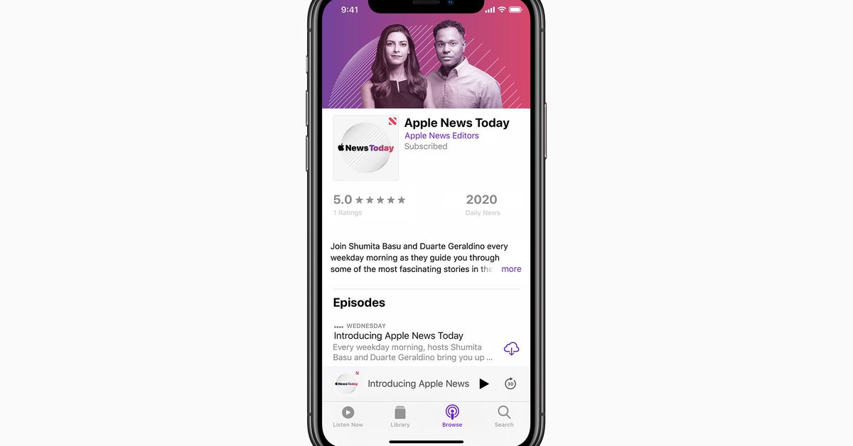 Apple sedang melancarkan podcast berita hariannya untuk bersaing dengan The Daily dan lain-lain