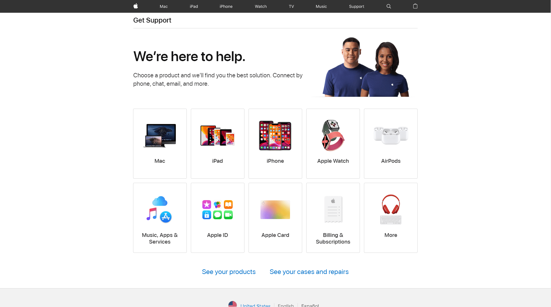 Apple  Podpora opráv