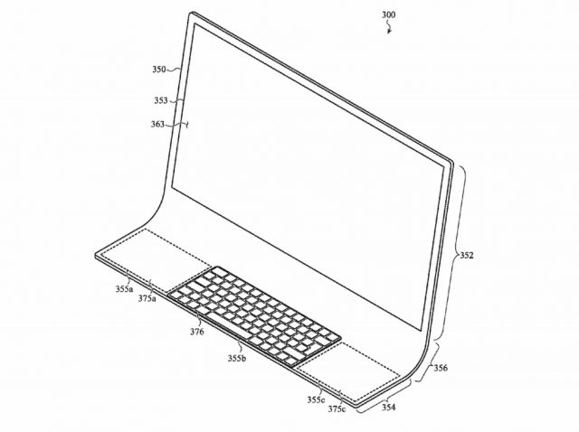Apple Žiadosť o patent na iMac vstavaný do zakriveného skla 3