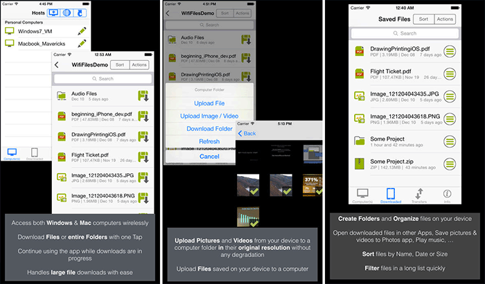 File n Folders File Manager Snímka obrazovky aplikácie iPhone