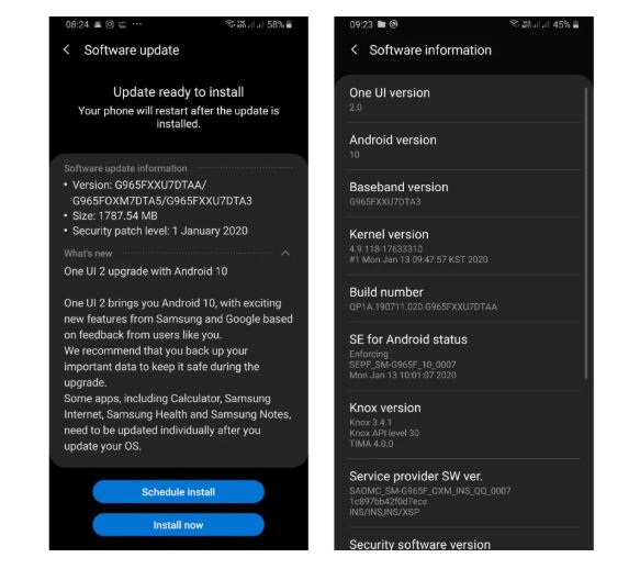 Galaxy Aktualizácia série S9 pre Android 10 s jedným používateľským rozhraním 2,0 začína sa zavádzať v niekoľkých krajinách 73