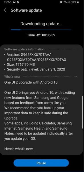 Samsung Galaxy S9 a S9 + na prijímanie aktualizácií stabilnej verzie systému Android 10 193