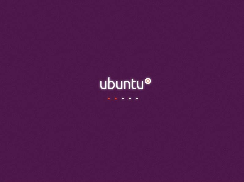 pravidelná zavádzacia obrazovka Ubuntu