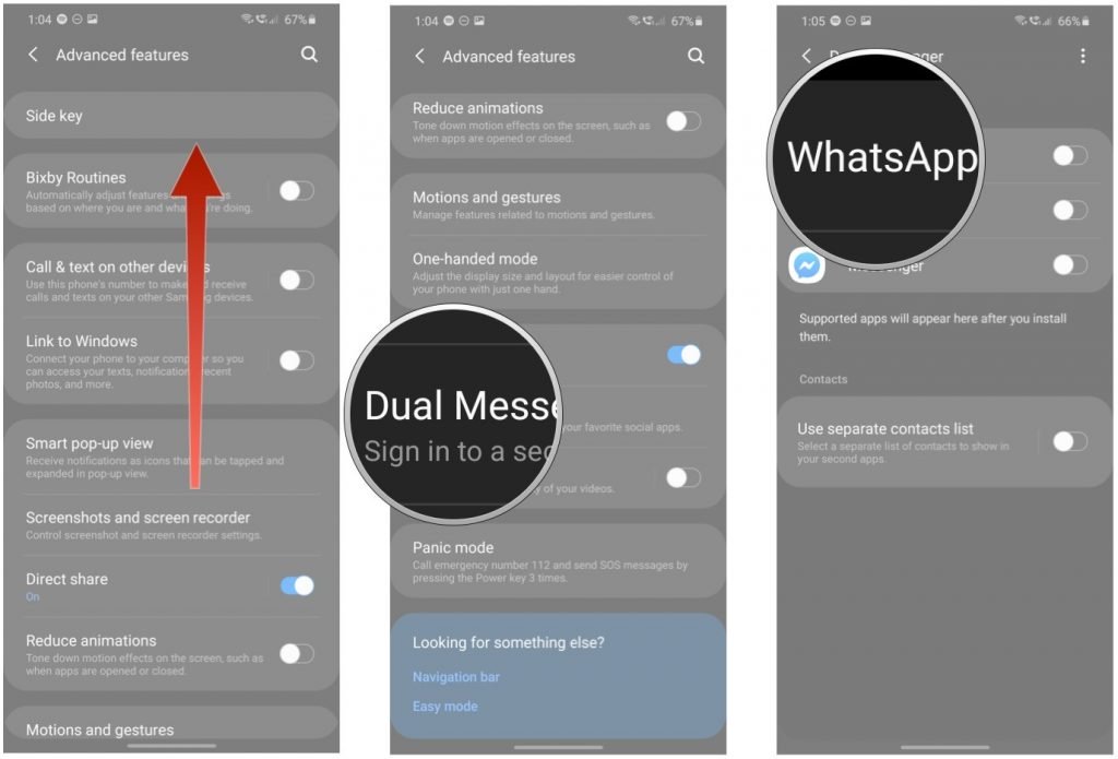 Ako môžete používať Dual Messenger spravovať dva účty Facebook, WhatsApp, Telegram na vašom Galaxy S20 2