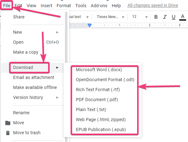 Ako sťahovať súbory Dokumentov Google vo formáte PDF, DOCX alebo v bežných formátoch 218