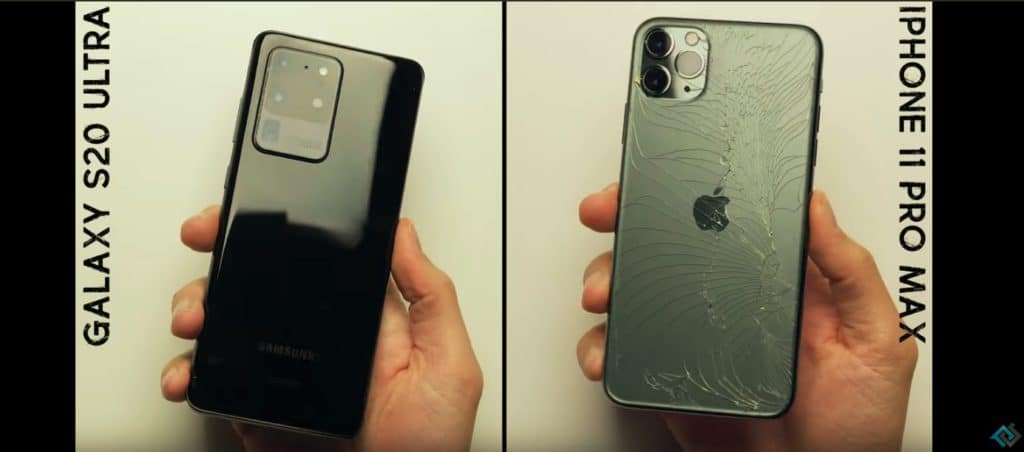 Drop test: Samsung Galaxy S20 Ultra hrá o niečo lepšie ako S20 Ultra Apple iPhone 11 Pro Max 175