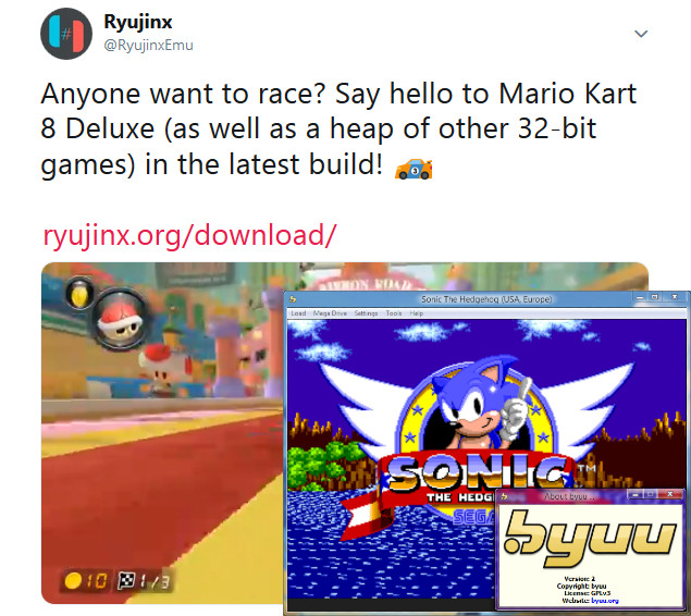 Emulačné správy: Ryujinx teraz môže spustiť Mario Kart 8 Deluxe celkom dobre vďaka 32-bitovej binárnej podpore ARM & byuu, higan, bsnes dostanú výrazné vylepšenia vrátane masívneho zvýšenia výkonu v byuu! 249