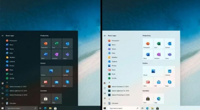 Microsoft podpichuje Nové Windows 10 Ponuka Štart bez živých dlaždíc 3