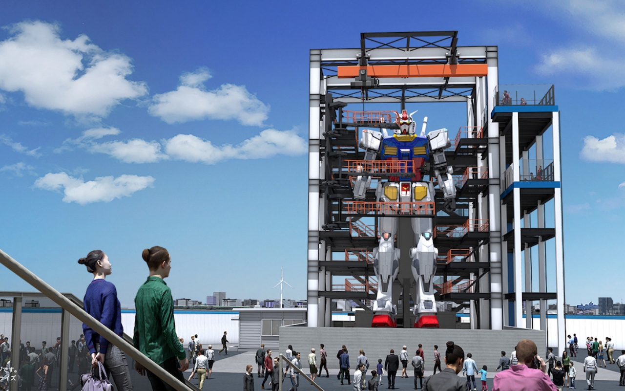 60-stopový robot Gundam, ktorý chodí, sa stavia v Japonsku 1