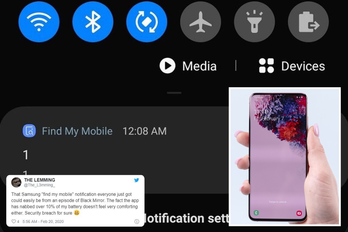 Spoločnosť Samsung rozosmieva majiteľov telefónov rozosielaním tajomstiev1'push notifikácia 1