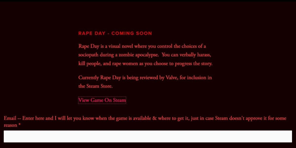 Valve Under Fire cez hru, ktorá oslavuje znásilnenie