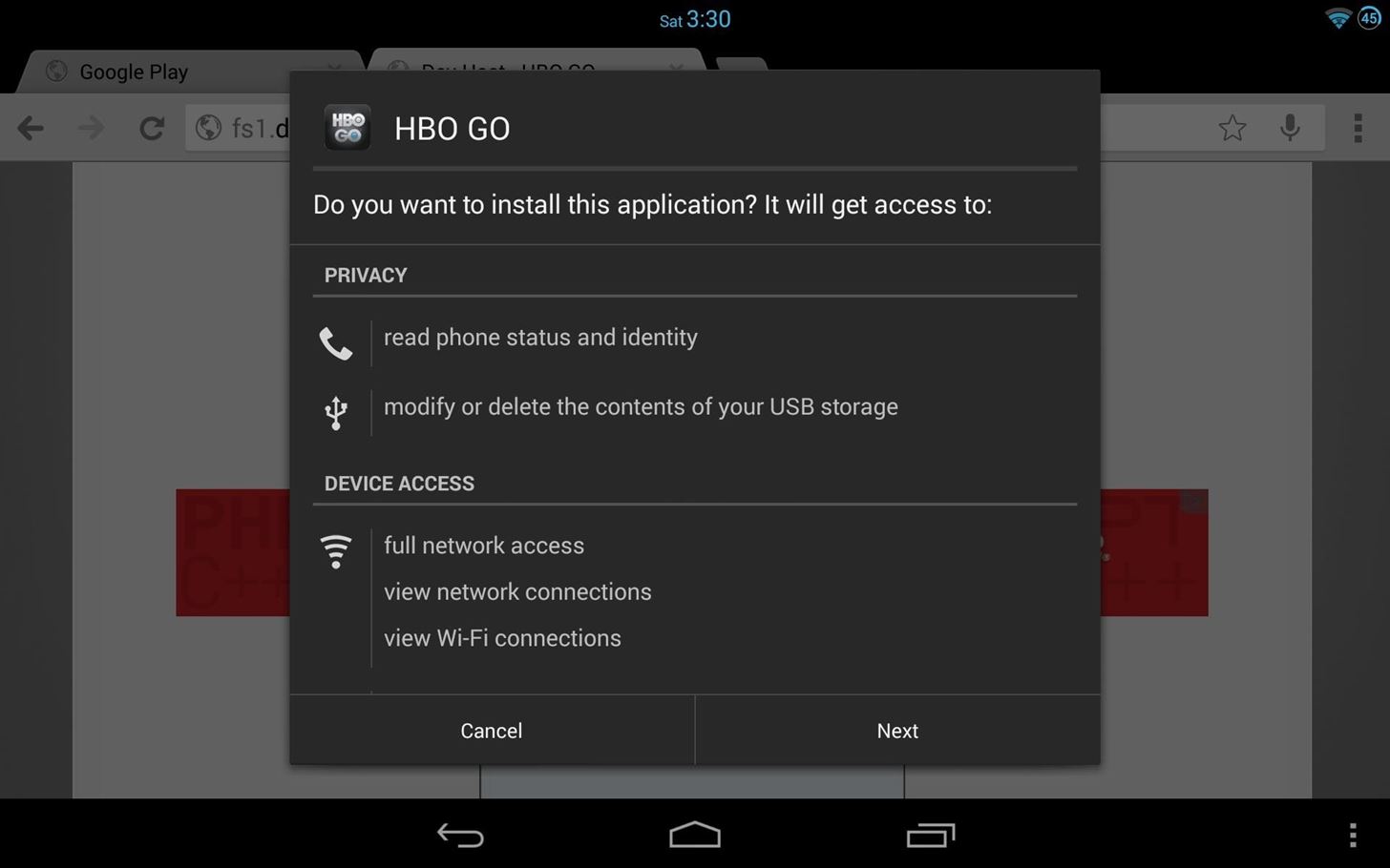 Ako nainštalovať aplikáciu HBO GO do zariadenia Nexus 7 Tablet (nie je potrebný koreň)