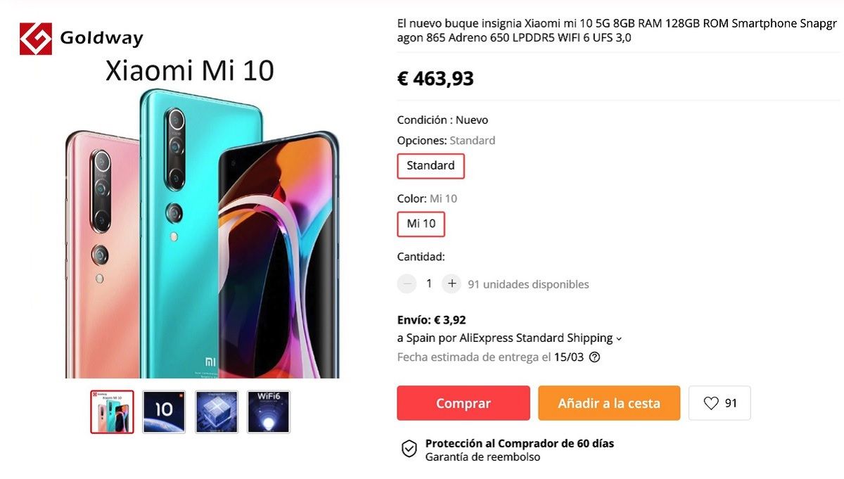 Oficiálna cena Xiaomi Mi 10 z online obchodov v Číne