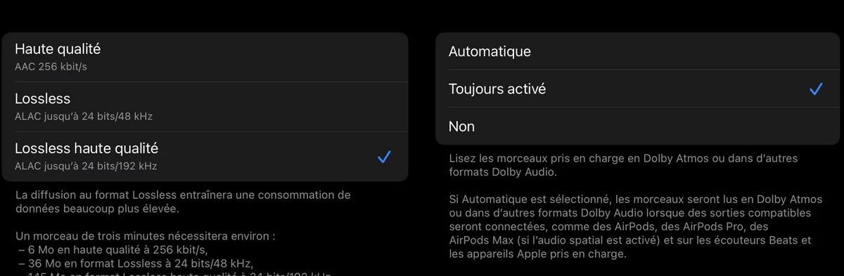 Apple  Bezstratový a Dolby Atmos