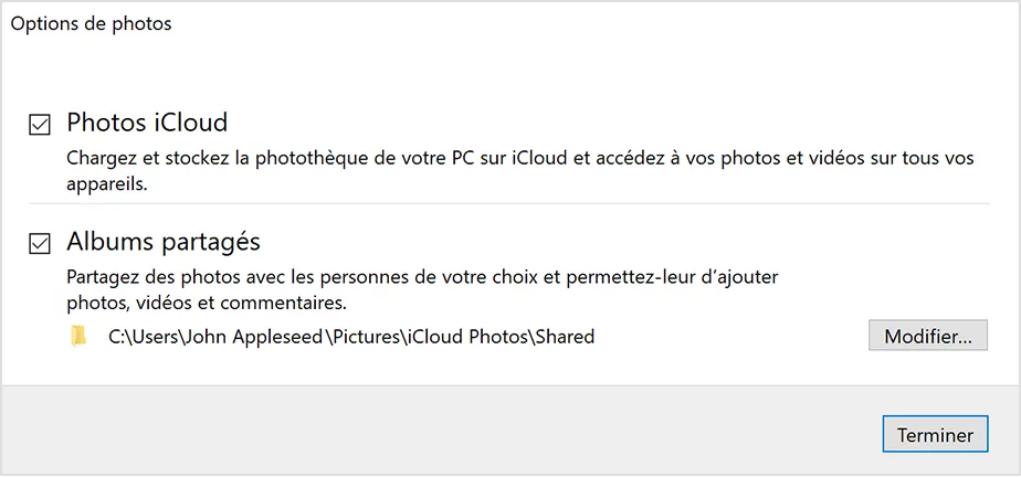 iCloud Fotografie Windows © Apple