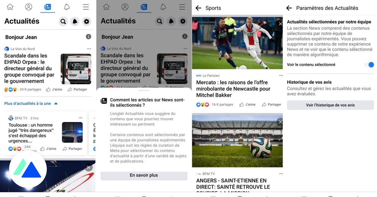 Facebook Novinky sú dostupné vo Francúzsku: všetky novinky nájdete na novej karte 12